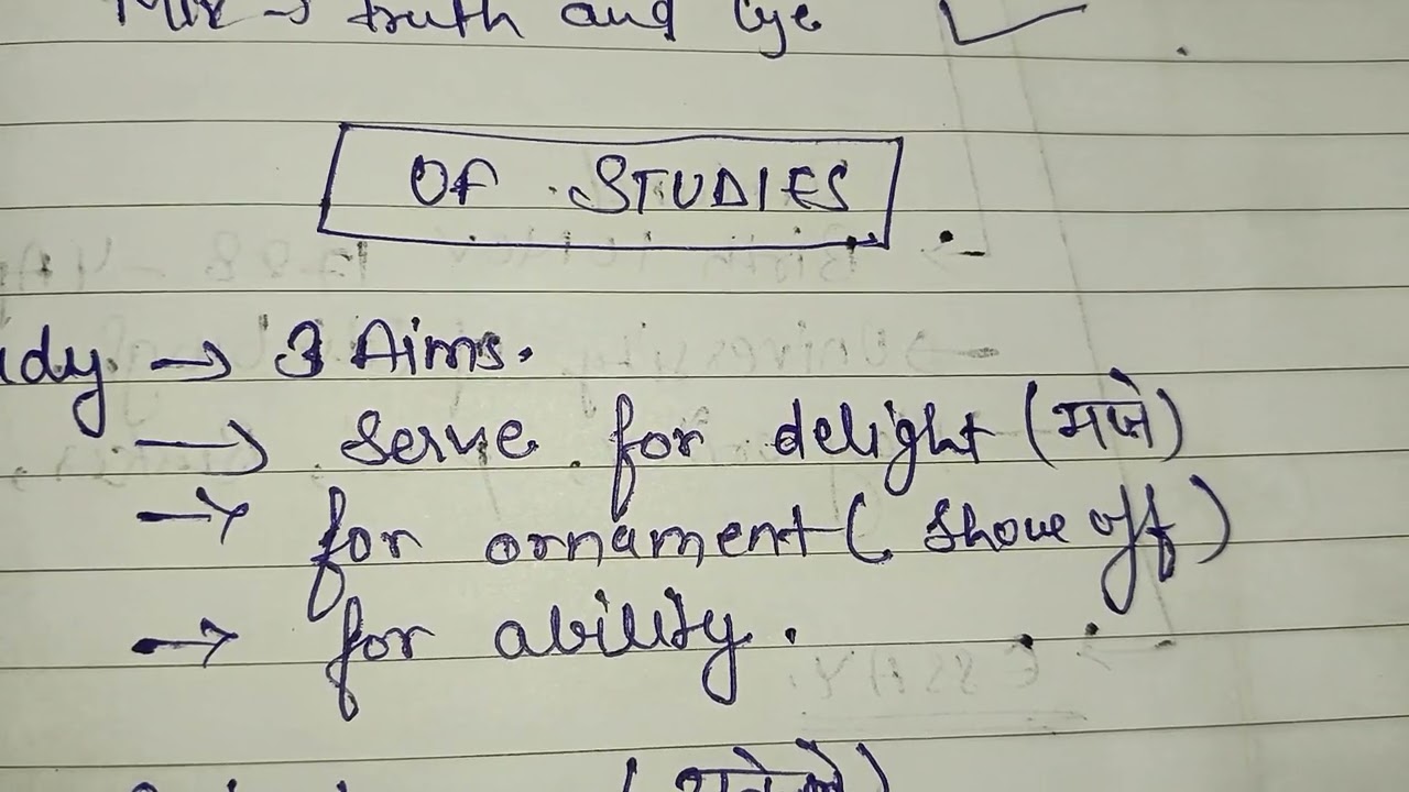 Of Truth,OF studies - Francis bacon JIWAJI UNIVERSITY B.A.2YEAR  ENGLISH LITERATURE PAPER FIRST
