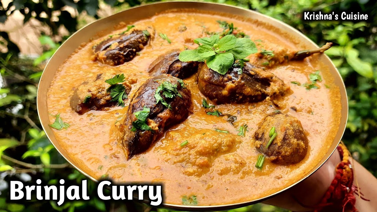Brinjal Curry || Gutti Vankaya Curry Recipe || Iskcon Prasad || Krishna's Cuisine #brinjal_curry