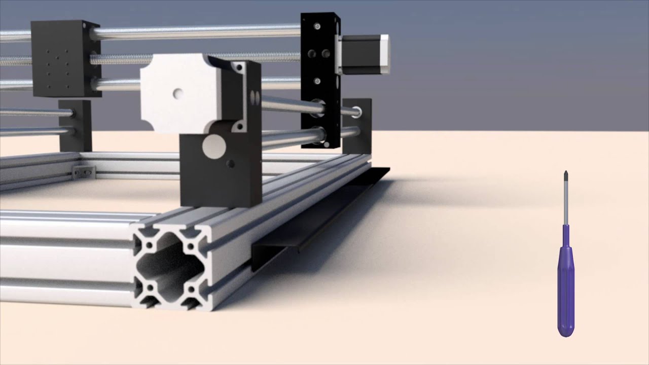 Aufbauanleitung CNC4ALL Portalfräse KK 1000 S als 3D-Animation