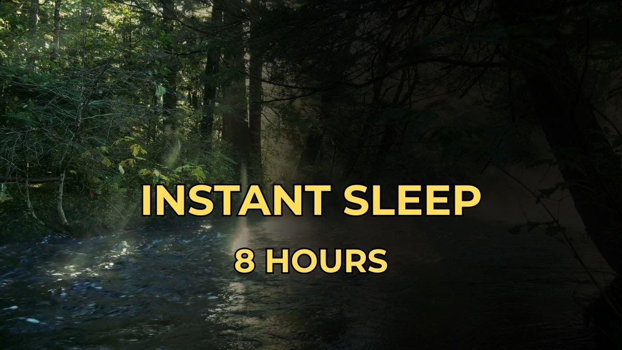 🌿 Healing Nature: Mountain Stream 8 Hours (Pitch Black Screen)