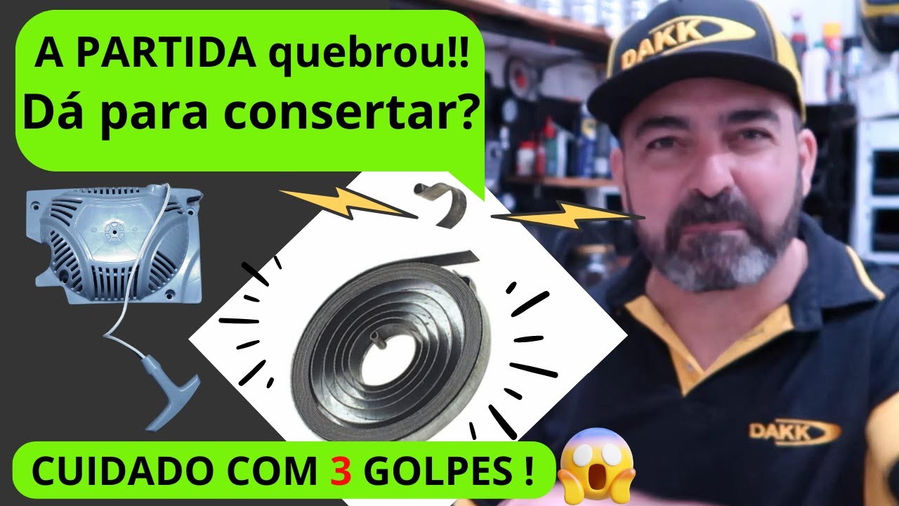 A Pardida quebrou? A mola partiu? Como consertar mola de partida de roçadeira e motossera ?