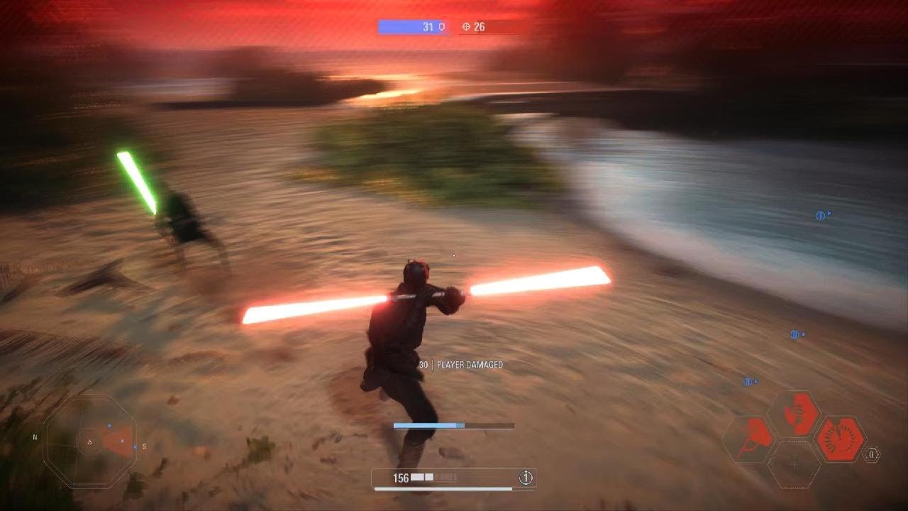 Darth Maul defends the empire's base on Scarif
