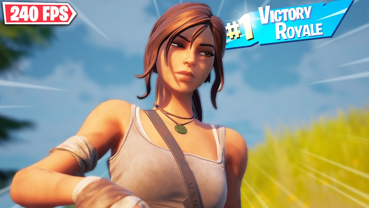 Tier 15 - LARA CROFT Skin Gameplay / Victory Royale Gameplay + HANDCAM (Fortnite Season 6)