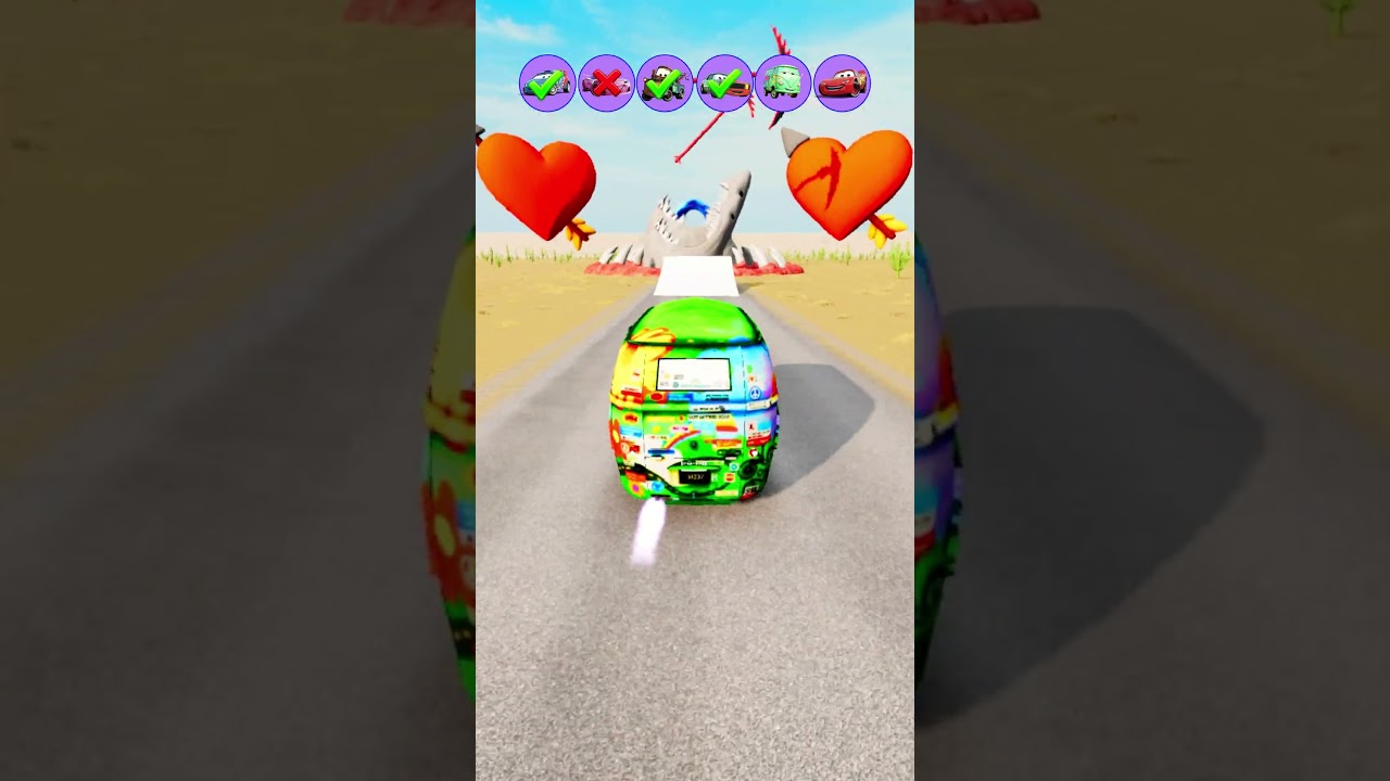 Lightning McQueen & Friends vs the Shark Trap and Swinging Scythes 😱🚗