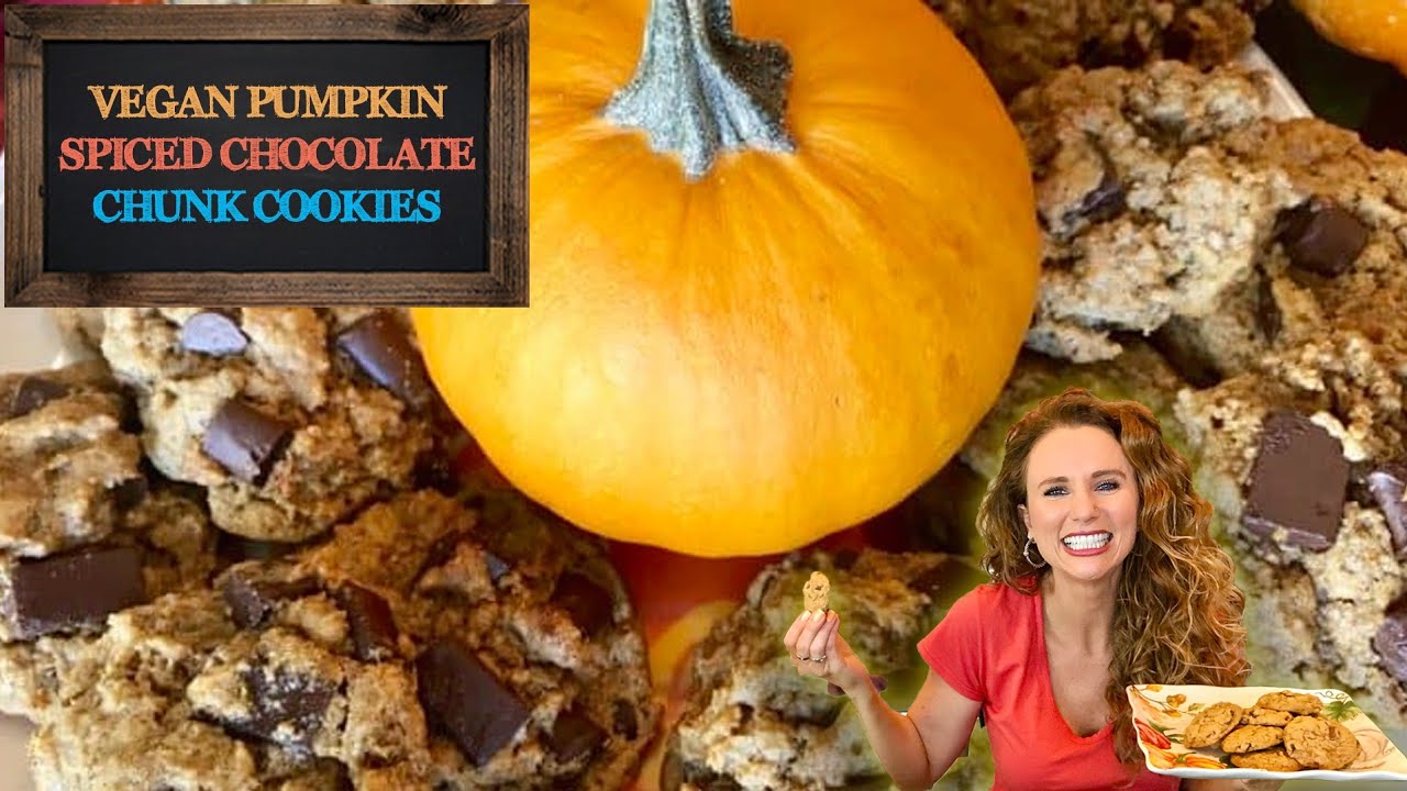 EASY Vegan Pumpkin Spiced Chocolate Chunk Cookies (Gluten free)