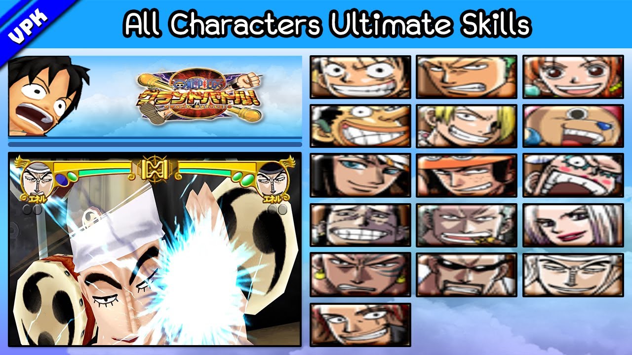 One Piece Grand Battle! 3 [PS2] - All Characters Ultimate Skills