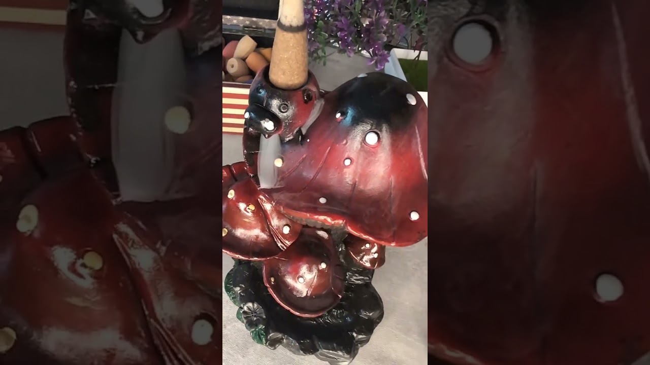🍄✨ Dive into the magic of the Mushroom Backflow Incense Burner!