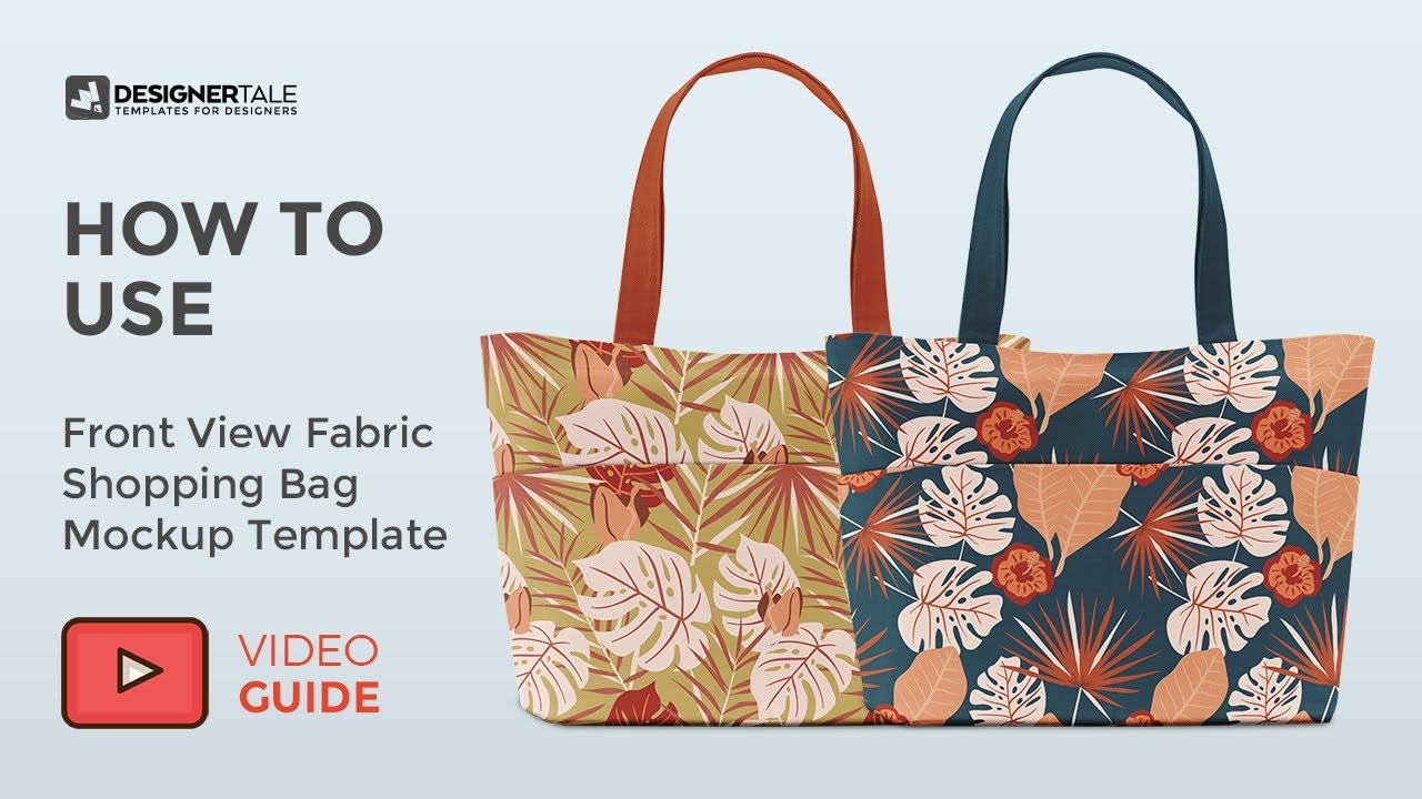 Designertale: How To Use Guide Front View Fabric Shopping Bag Mockup