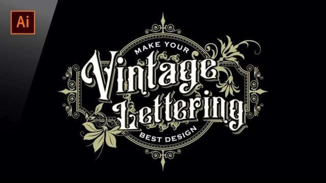 Vintage Lettering in Adobe Illustrator | Logo Frame❤Pattern | Graphic design
