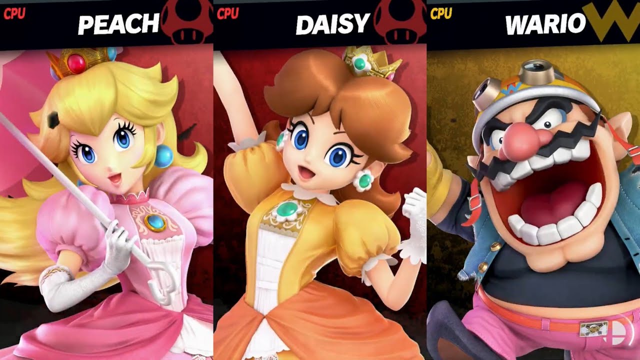 Super Smash Bros. Ultimate - Peach and Daisy vs Wario