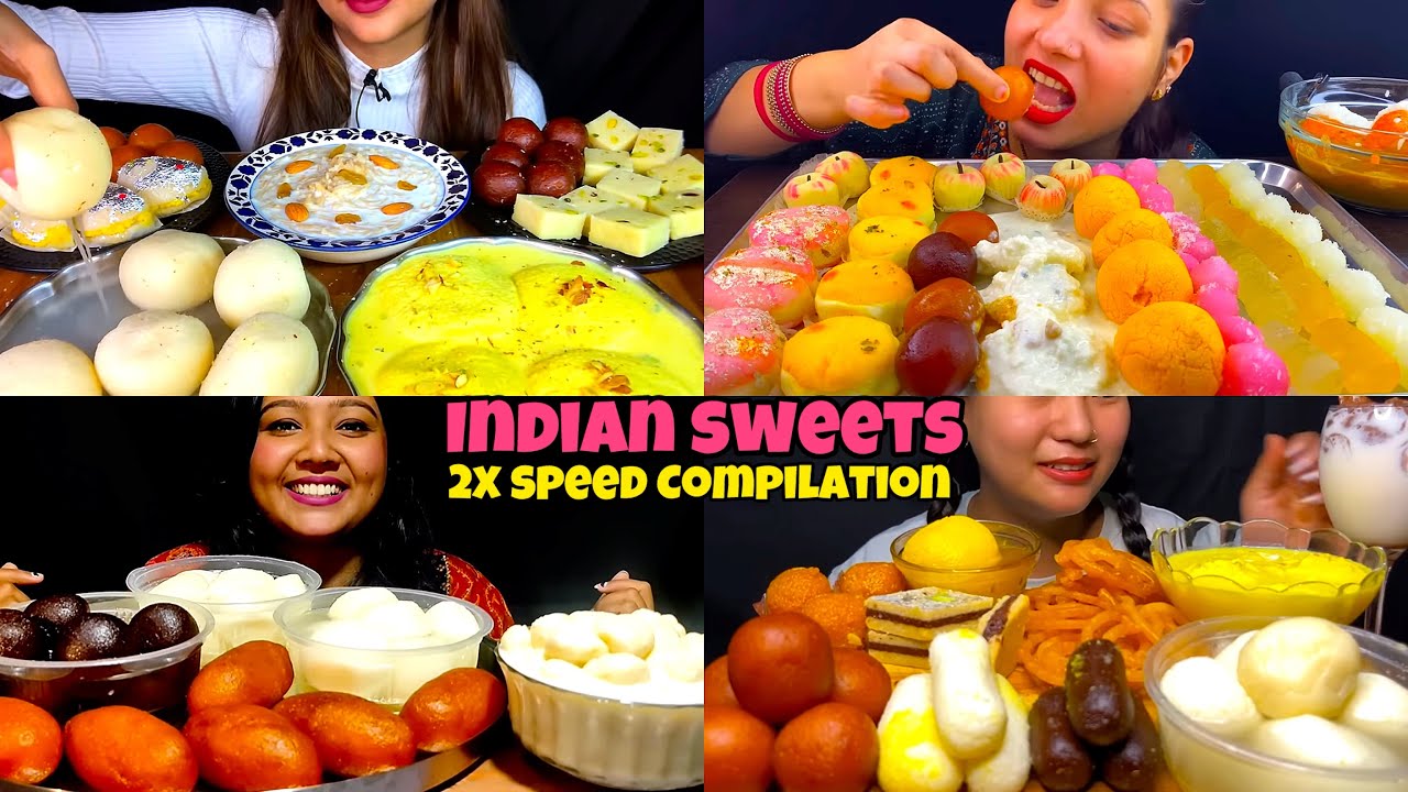 ASMR EATING INDIAN SWEETS | MUKBANG COMPILATION | EATING SHOW 