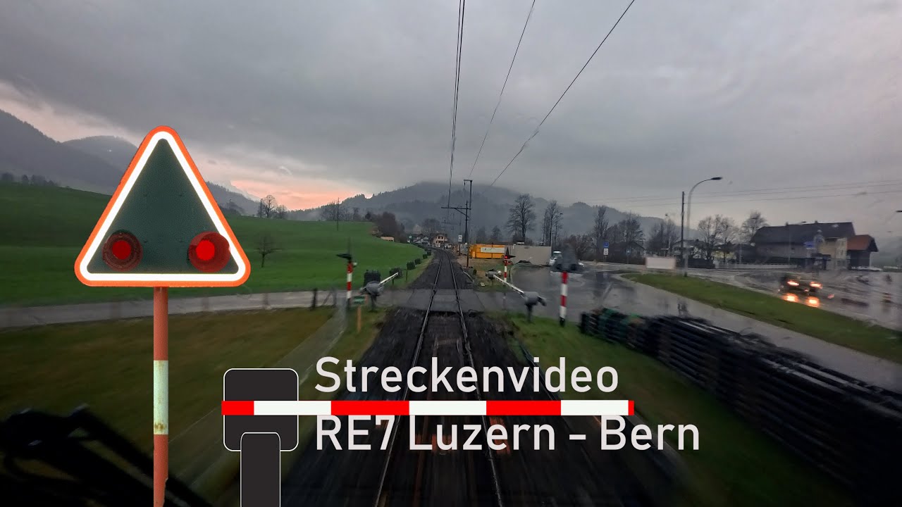 Führerstandsmitfahrt / Cab ride RE7 Luzern - Bern 🚃 BLS RABe528 (MIKA) 🌦️