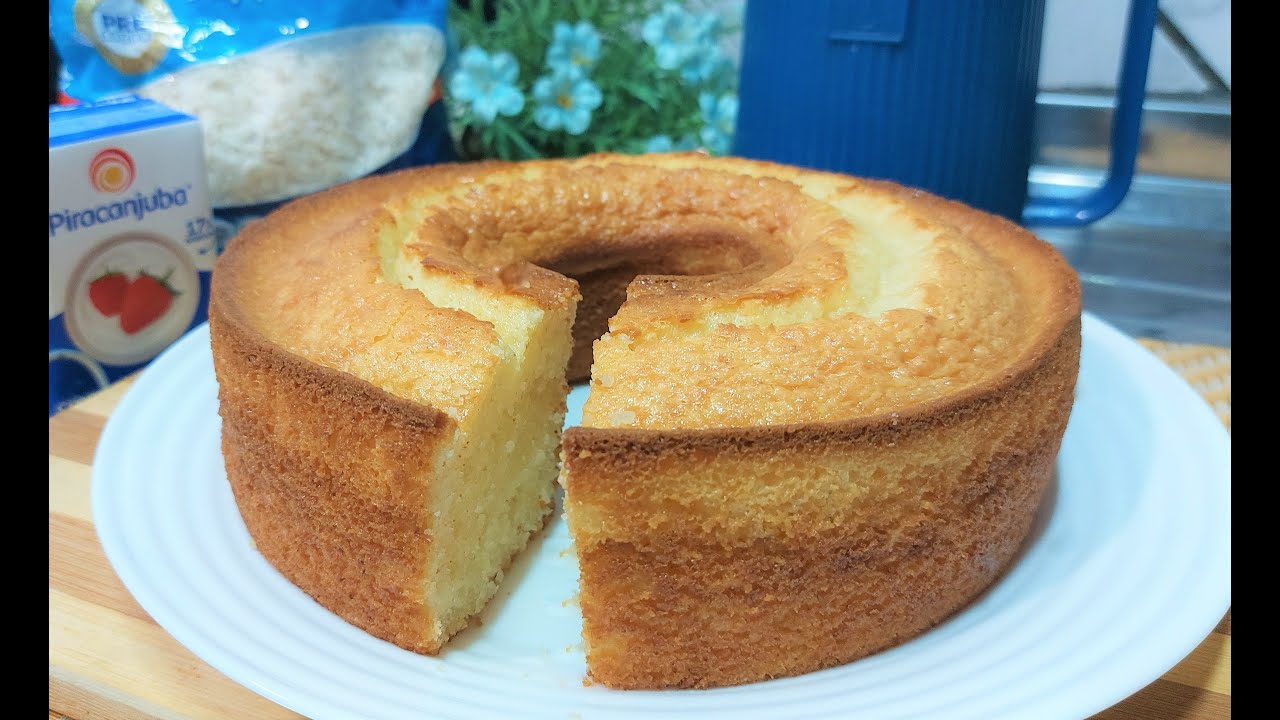 BOLO DE FLOCÃO DE ARROZ COM CREME DE LEITE- SEM FARINHA DE TRIGO