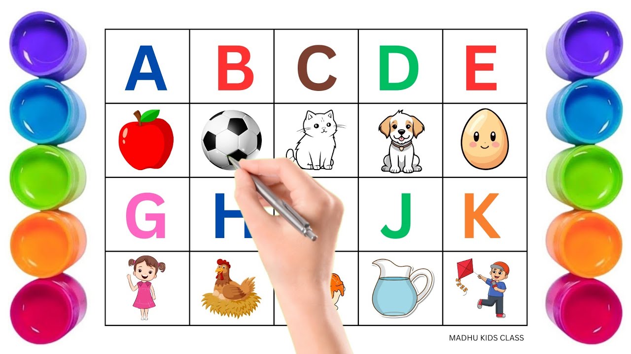 Learn A to Z ABC with Colorful Painting + Tracing 🎨 | Preschool Kids Learning | Alphabet Writing 