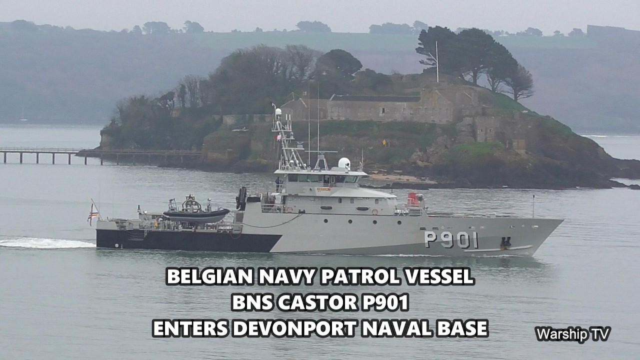 BELGIAN NAVY PATROL VESSEL BNS CASTOR P901 ENTERS DEVONPORT NAVAL BASE AT DEVILS POINT 5th March 26