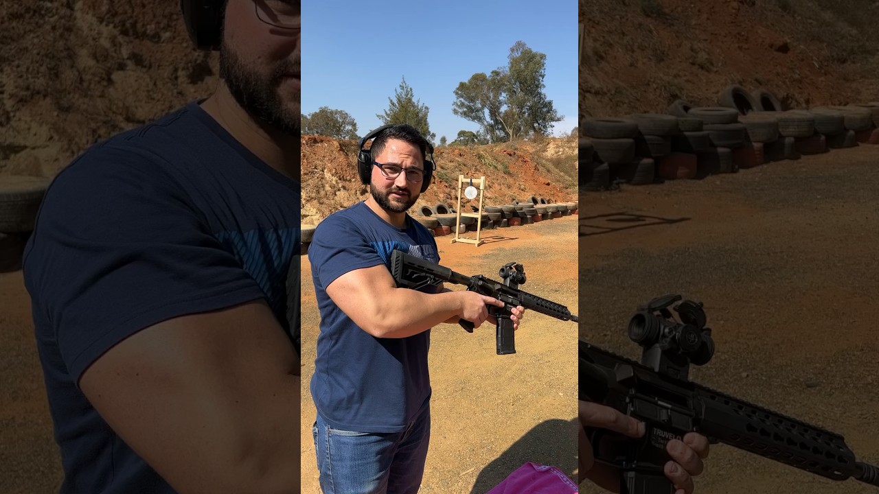Shooting my mates Truvelo .223 with my reloads 😍#shooting #guns #.223 #ammo #bullets #rifle