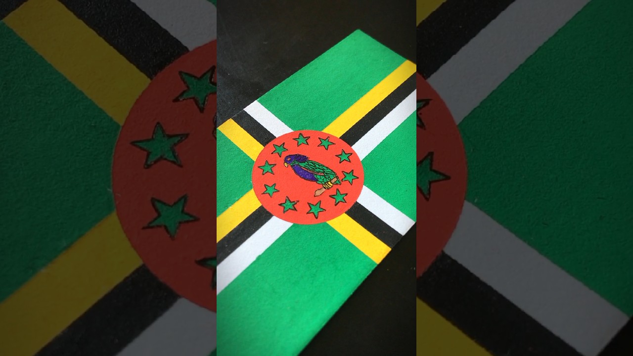 DOMINICA 🇩🇲 Flag Drawing #flags #dominica #caribbean #posca