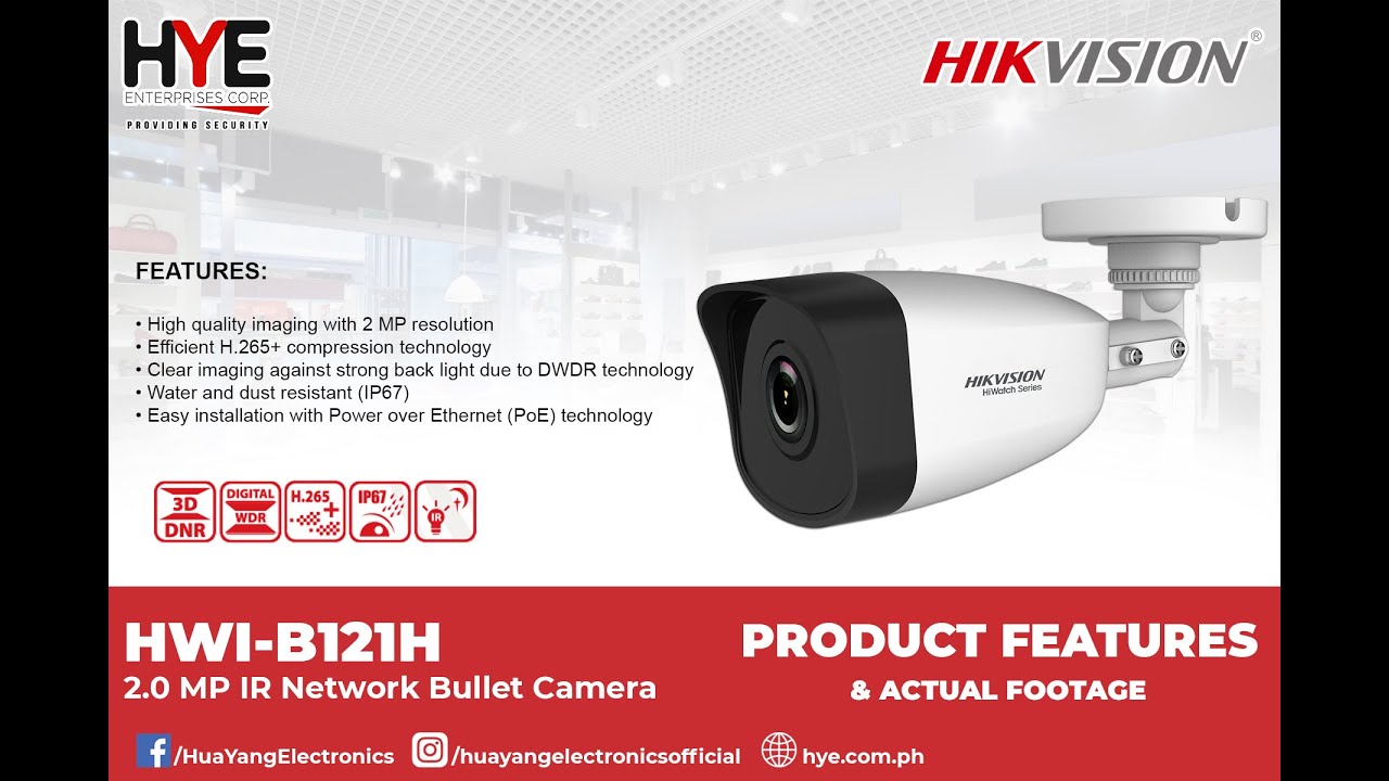 Hikvision HWI-B121H 2 MP Fixed Bullet Network Camera (Hi- Watch Series).Features and actual footage.
