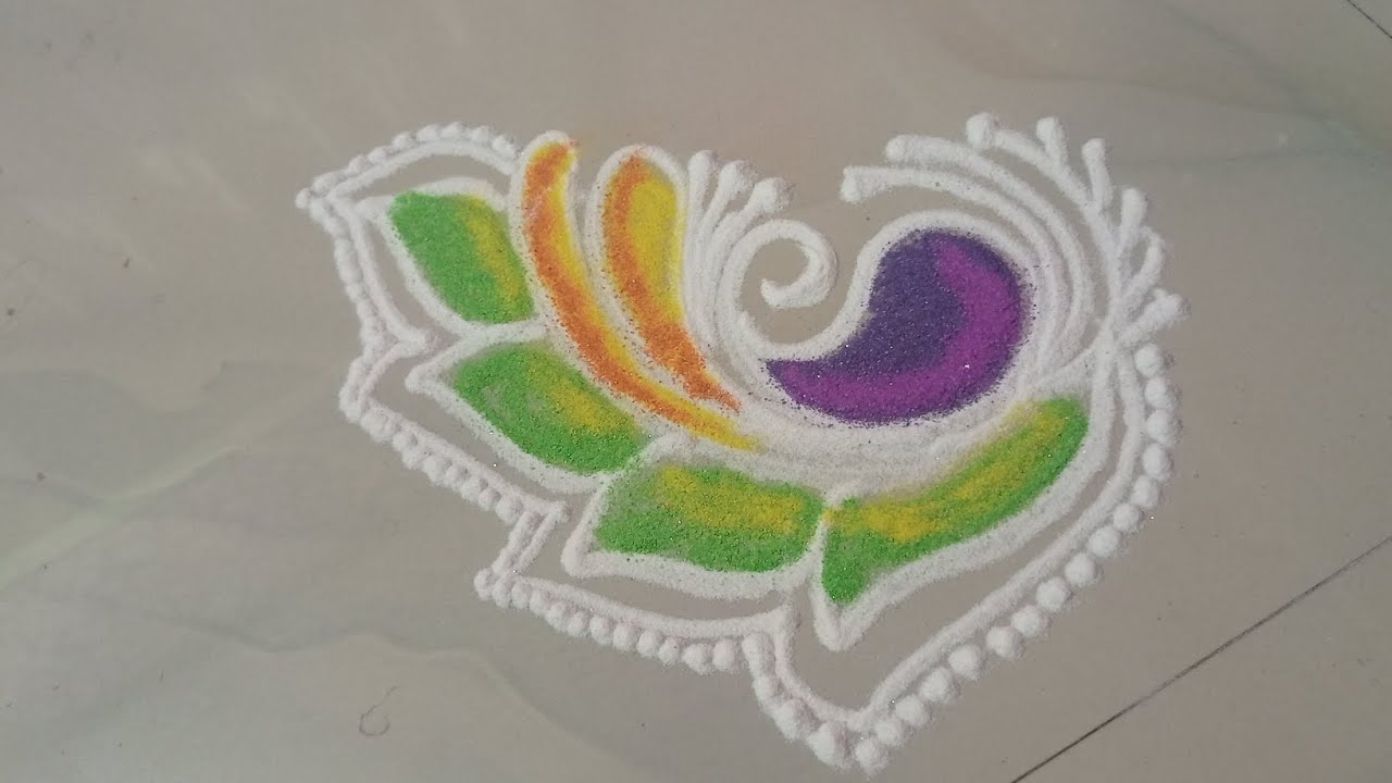 Beautiful Design Rangoli 🌈Rangoli colours ,Small rangoli 🌈खुप सुंदर अशी रांगोळी