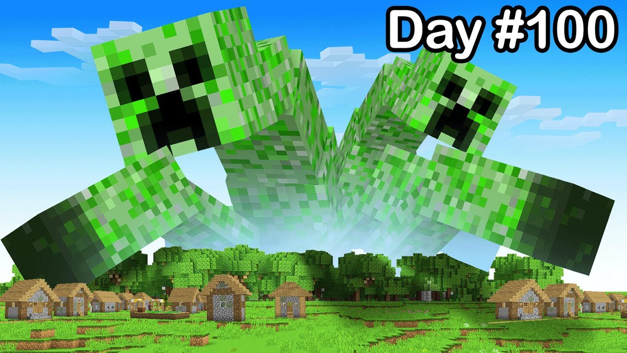 I Survived 100 Days Versus a Mutant Creeper
