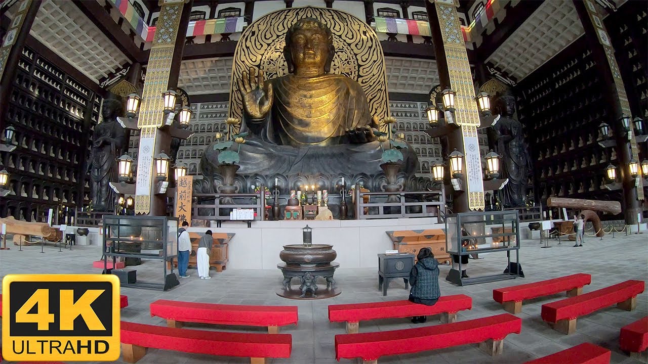 One hour Giant Buddha statue Echizen Daibutsu, Japan 4K 越前大仏