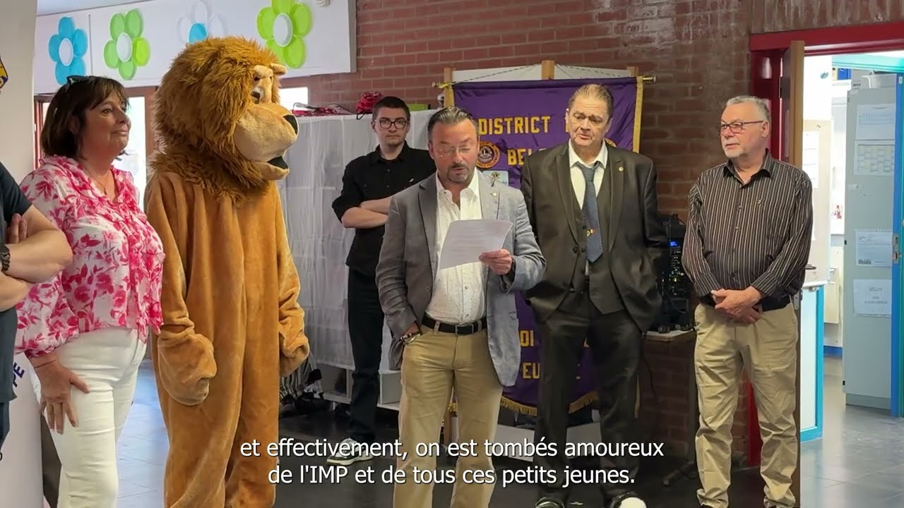 Le Lions Club Charleroi Métropole d'Europe à l'IMP René Thône de Marcinelle.