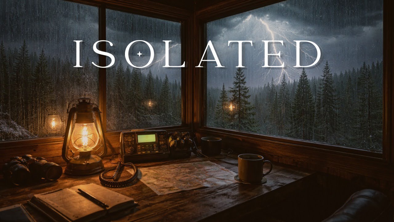POV: You are alone in a Firewatch Tower during a Storm ⛈️ Cozy Ambience