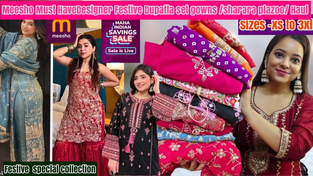 💖☺️||Meesho Haul || Meesho Must Have Designer  kurta set haul/Designer plazoo/sharara set/gowns||💖☺️