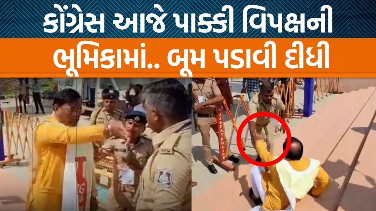 વિધાનસભા બહાર MLA પોલીસ સાથે ઝપાઝપીમાં પડી ગયા | ગેસના બાટલા ઊંચકીને ગયા નેતાઓ