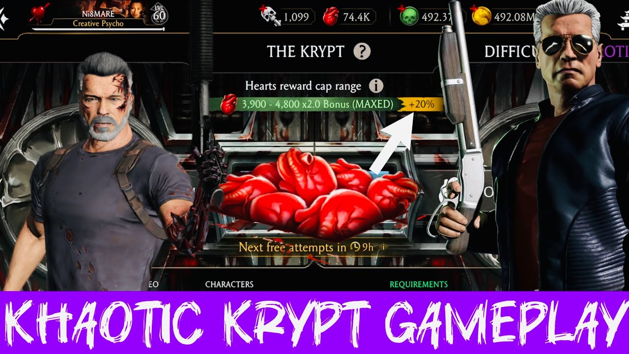 20% Bonus Event Khaotic Krypt MK Mobile | Duo Terminator&rsquo;s Gameplay