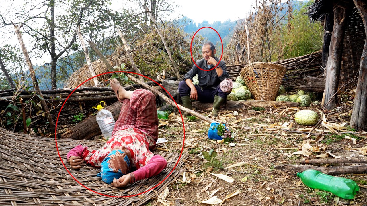 jungle man's wife loves beverage , it makes her so relax || village alcoholic life || jungle family