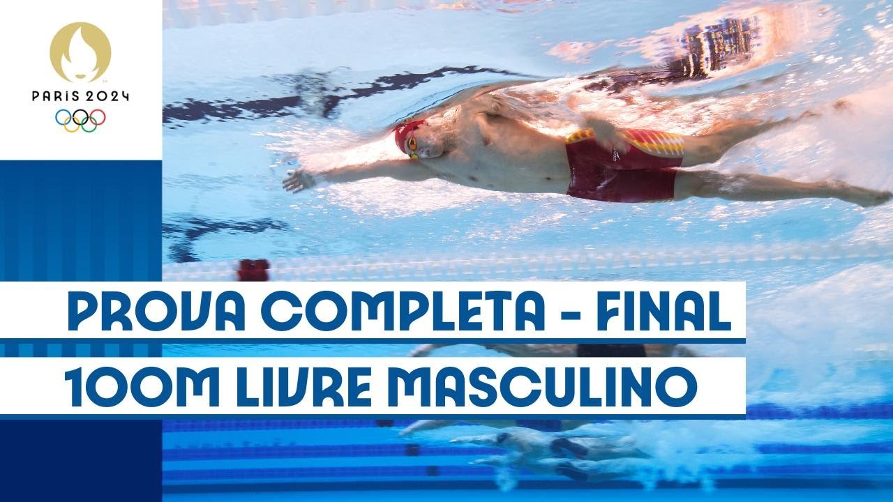 Final Nata&ccedil;&atilde;o masculina 100m livre 🏊&zwj;♀️ | #Paris2024 Prova Completa