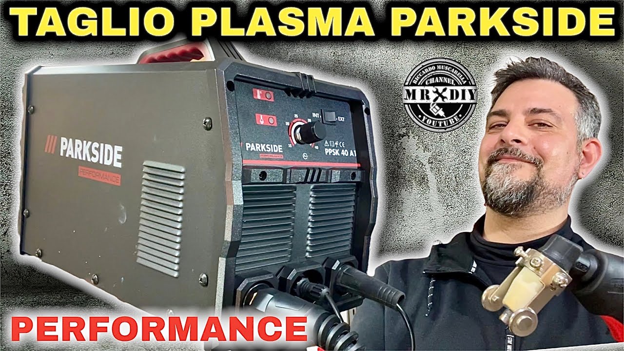 Tagliatrice al plasma Parkside performance con compressore integrato. Lidl PPSK 40 A1. taglierina