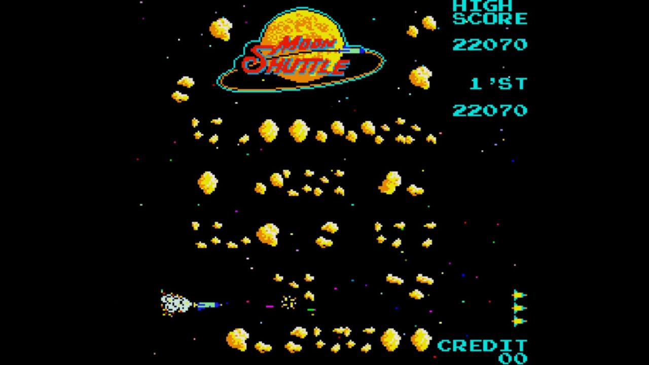 アーケードゲーム『MoonShuttle』60110pts 　4周目の2面（隕石ステージ）