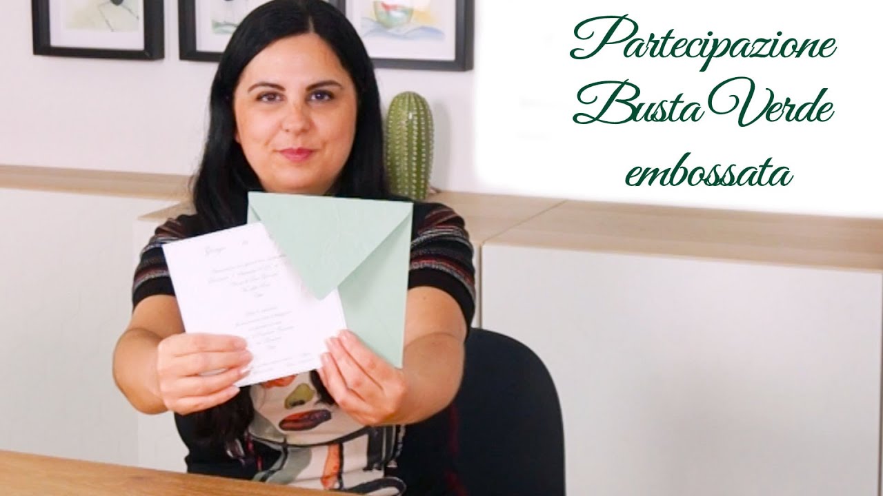 Partecipazione busta verde embossata  | Tutorial  Partecipazioni fatte a mano