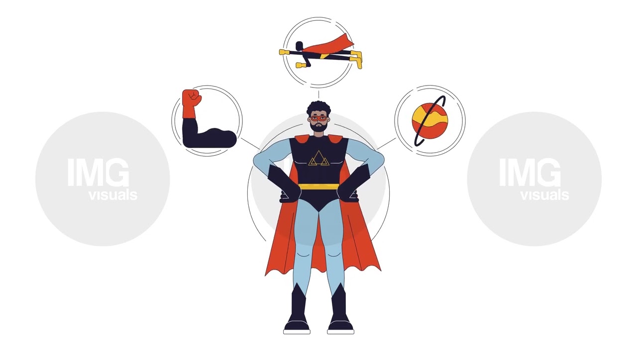 Hero brand archetype 2D animation