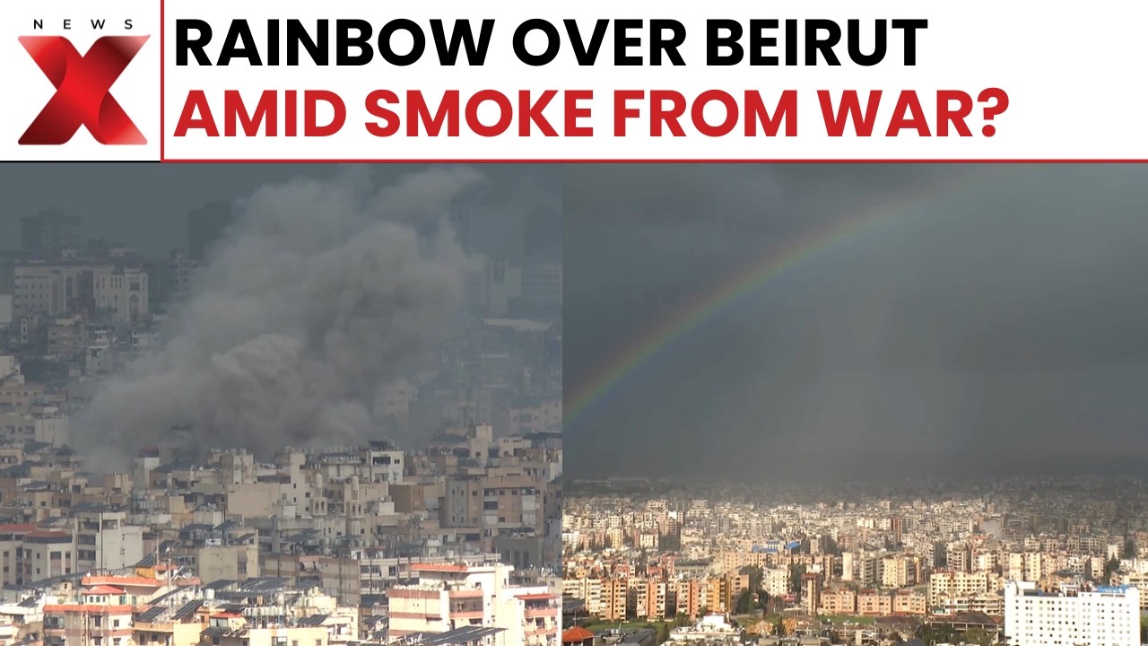 Unbelievable! Rainbow Appears Over War-Torn Beirut Skyline - Must See!