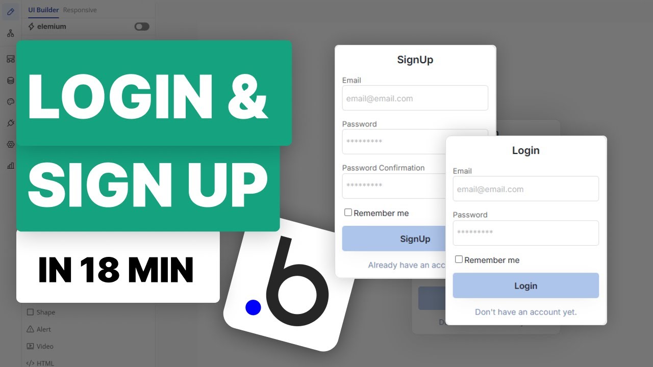 Build Login & Signup for Bubble.io Apps in 2025 (No-Code) &ndash; Under 18 Minutes!