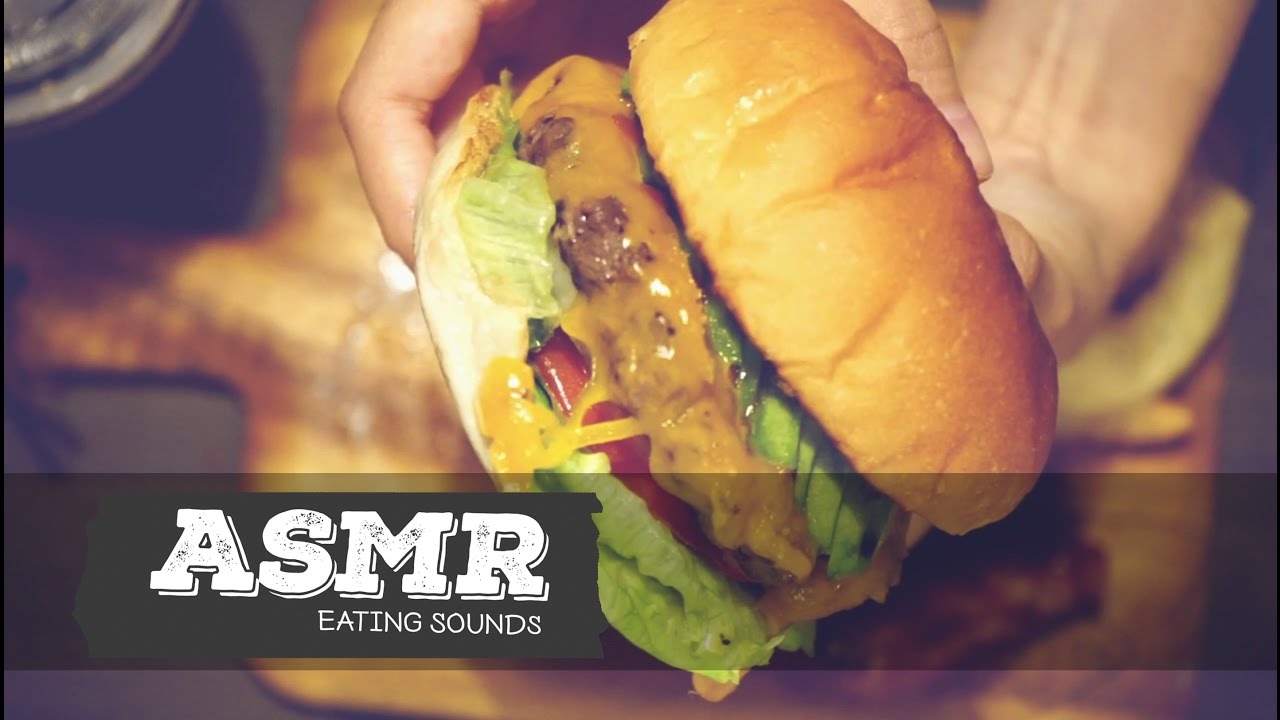 [ASMR]아보카도치즈햄버거・치킨・튀김 이팅사운드/ Burger・Chicken・Fries Eating Sounds/No talking