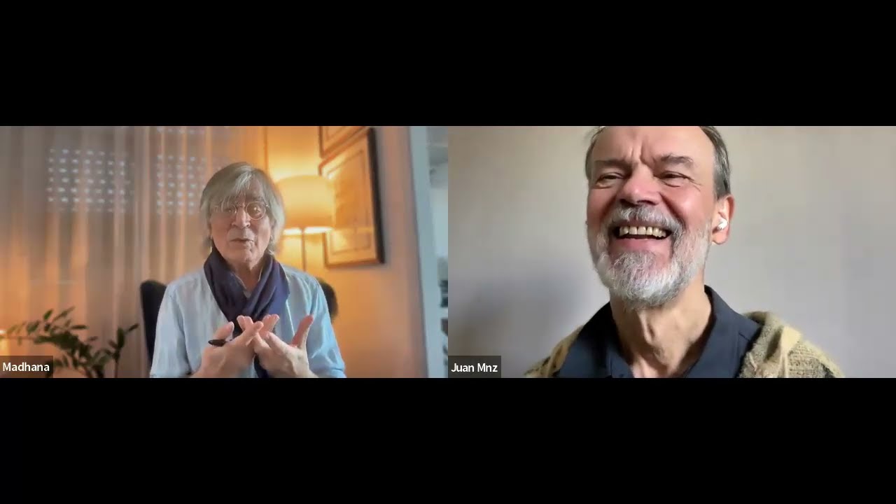 Madhana conversando con Juan Manzanera maestro de Meditación y Psicoterapeuta