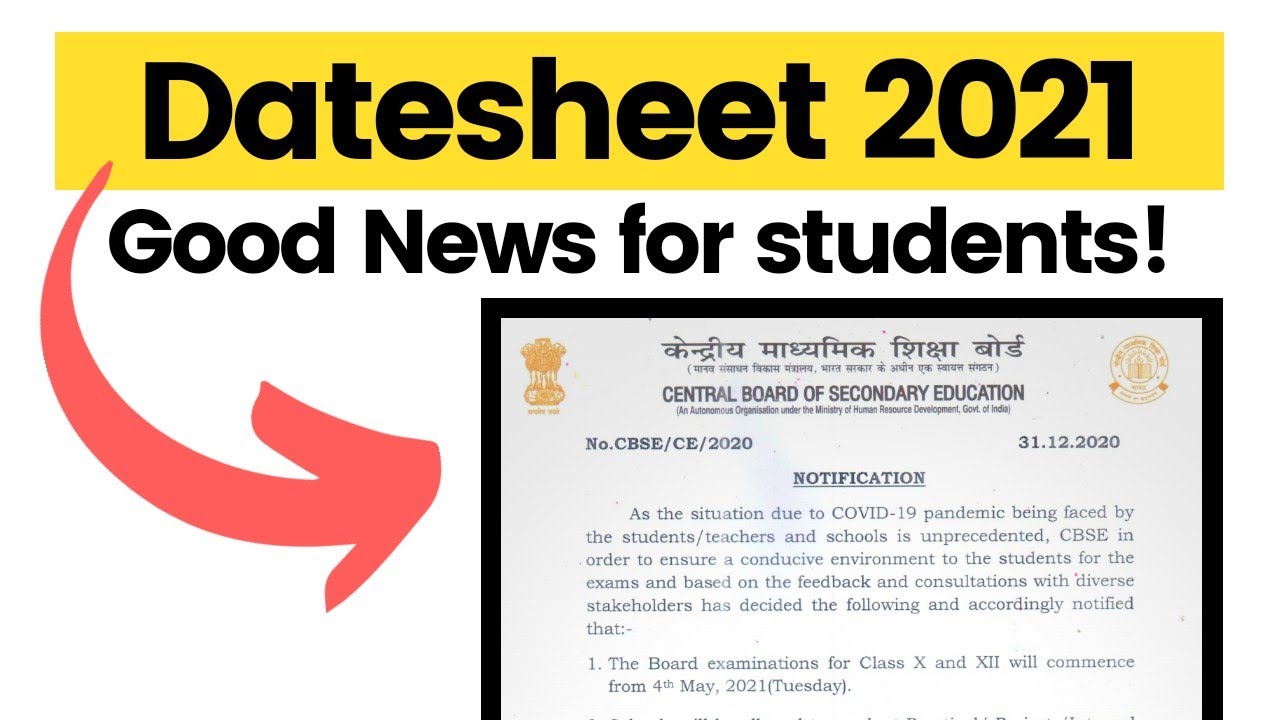 CBSE 2021 BOARD DATESHEET🔥 | 10th and 12th Big Update | New Year Special