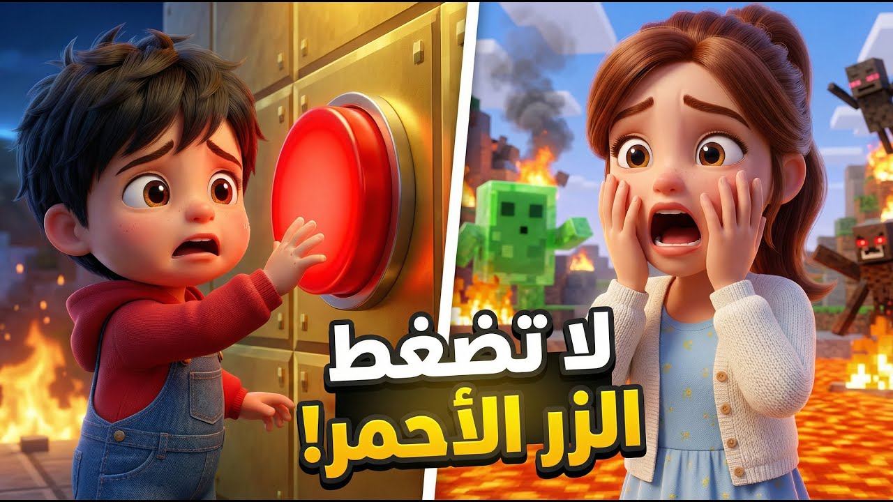 تميم ضغط الزر الأحمر بالغلط! 😱 (دخلنا عالم ماينكرافت الحقيقي)#ماينكرافت#Minecraft