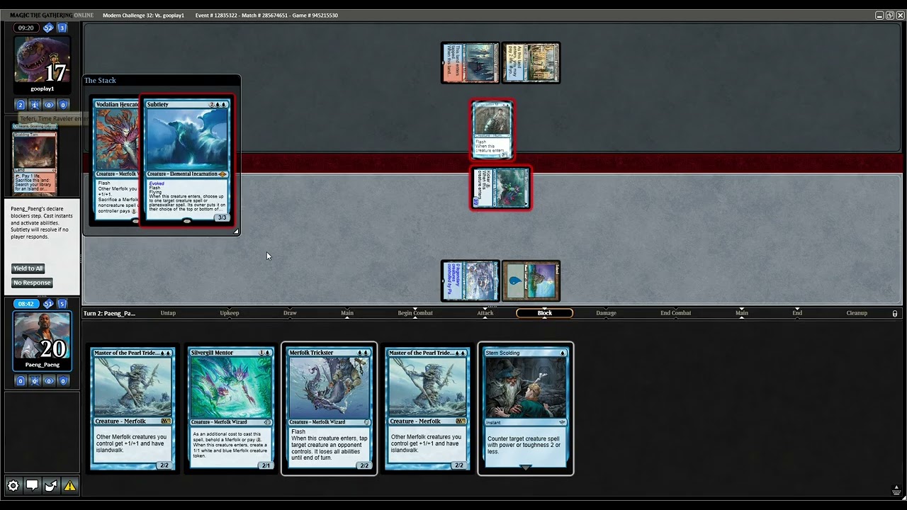 PAENG_PAENG MTGO MODERN CHALLENGE 32 MERFOLK vs. UW CONTROL 15 March 2026