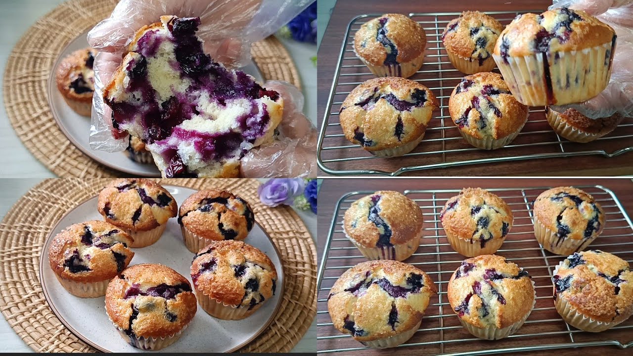Muffin blueberry มัฟฟินบลูเบอรี่ ทำง่ายอร่อย