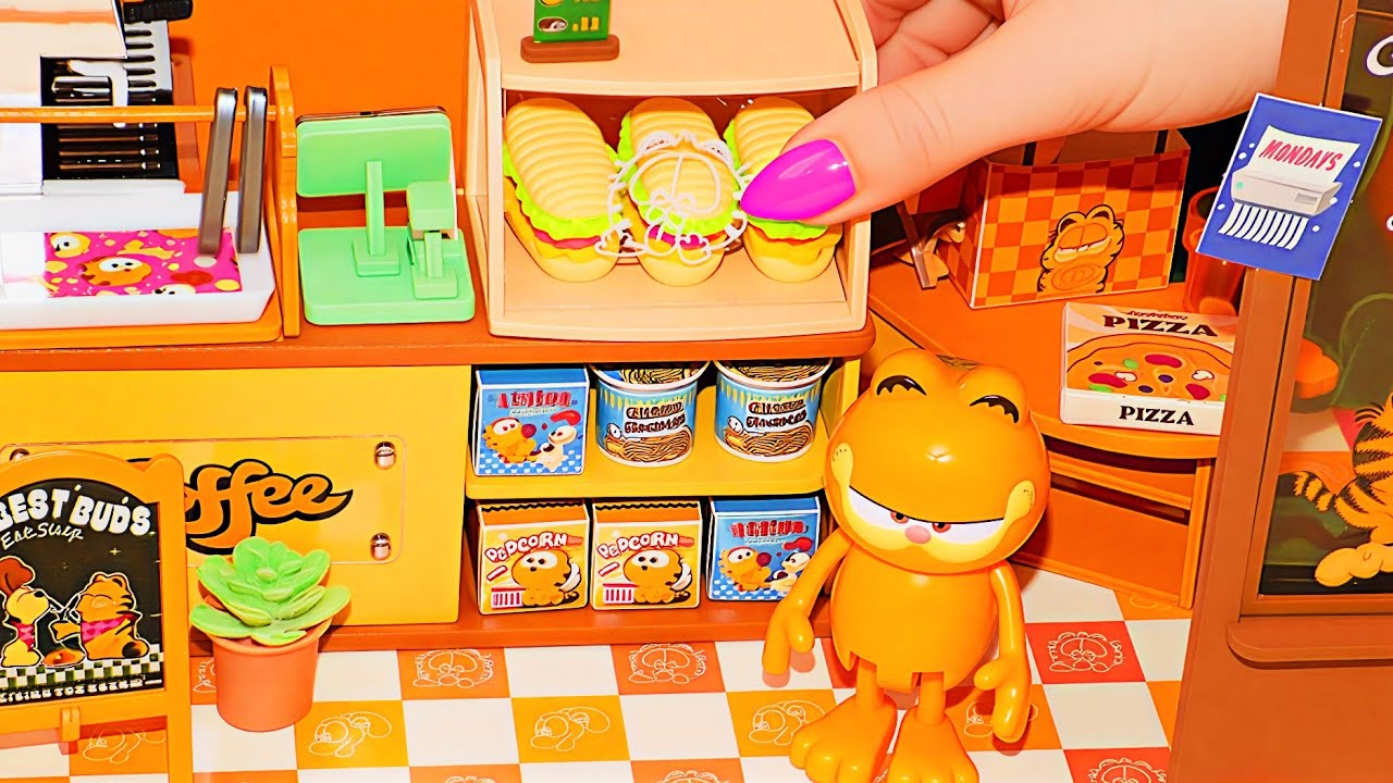 Набор для самостоятельного изготовления миниатюрного кафе «Гарфилд» 😼🧡 Кафе «Гарфилд» от Puremind