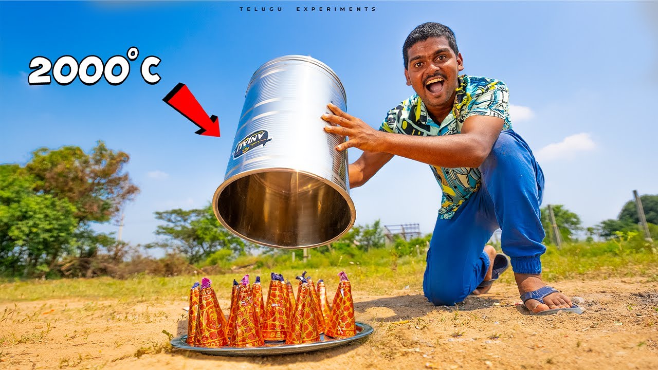 Many Diwali Anar Vs Steel Tank - Will It Survive ? 💥 Top Awesome Experiment 🔥🔥 Telugu Experiments