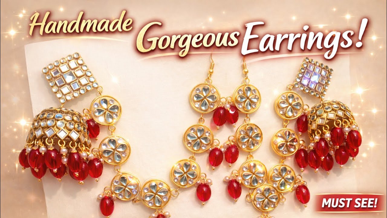 Eid special earrings💖 | Diy traditional earrings with sahara | bridal style earrings