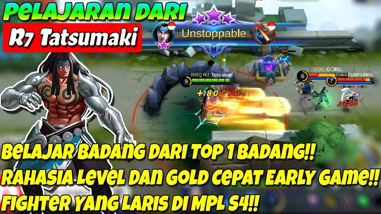 Belajar Badang Dari Top 1 Badang!! - Rahasia Level Dan Gold Di Early Game - Mobile Legends
