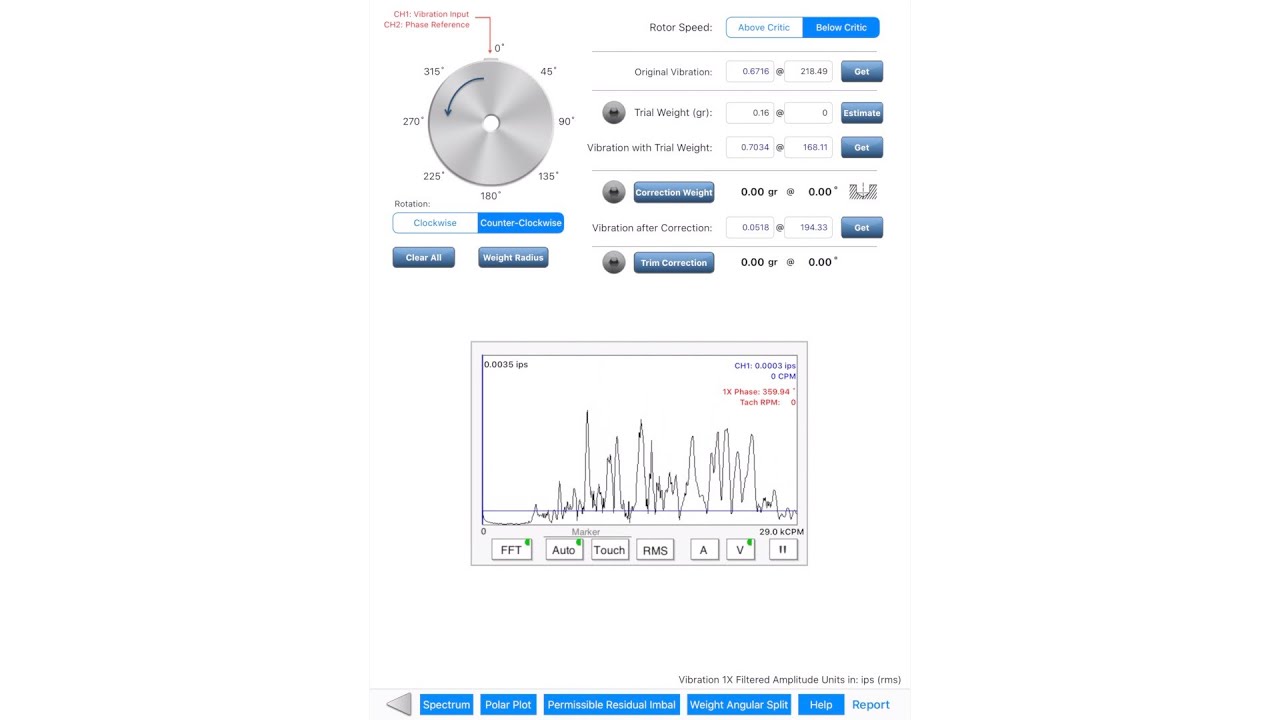 iRotorBalancer iPad Rotor Balancing App Demo