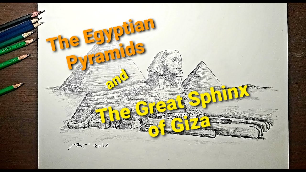 Artisticus 100 | The Great Sphinx and the Pyramids * Giza 2021 | Drawing 100 famous statues (46/100)